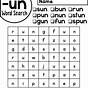 Un Family Words Worksheets