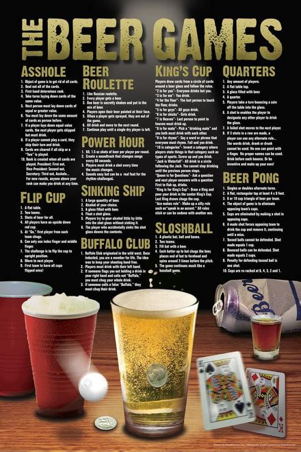 The Beer Games Drinking Rules Chart College Party Sign Cool Huge Large