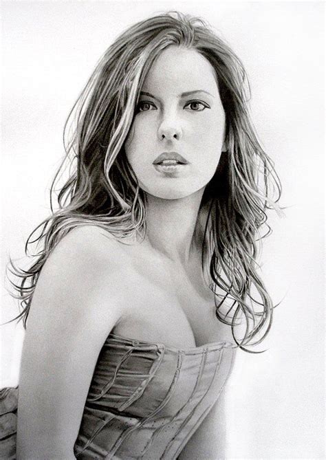Kate Beckinsale By Klsadako On Deviantart Kate Beckinsale Pencil Drawings Portrait Drawing