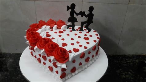 Heart shaped engagement wedding cake cakecentral com. How to make Engagement cake heart shape cake making by New ...