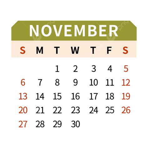 2023 New Year Desk Calendar Month Calendar November Color Desk