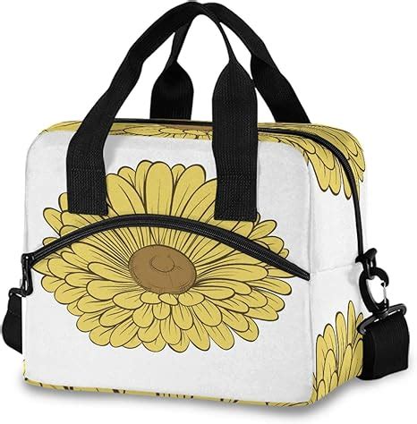 Daisy Floral Lunch Tote Bags For Women Leakproof Lunch Bag Lunch Box