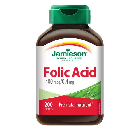 Folic Acid 400 Mcg Jamieson Vitamins