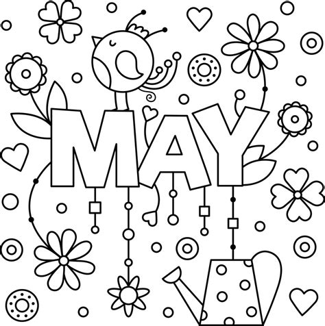 I really hope you enjoyed the video!don't forget to leave a like and. Positive and Cheery May Colouring Page Activity — Thrifty ...