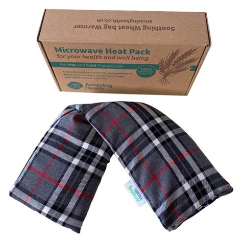 Amazing Health Heat Pack Cotton Tartan Microwave Wheat Bag 42cm Long