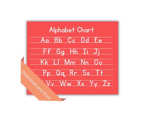Red Alphabet Chart Printable Abc Chart Alphabet Chart Handwriting