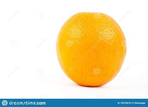 Whole Orange Isolated Above White Background With Copy Space Stock