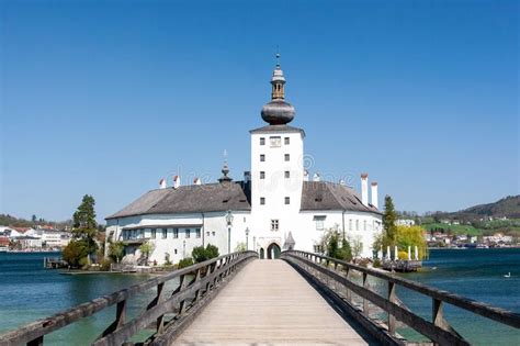 Schloss Ort Castle Situated In The Traunsee Lake In Gmunden Austria