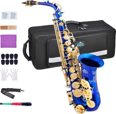 Eastrock Dark Bluegolden Alto Saxophone E Flat Sax Full