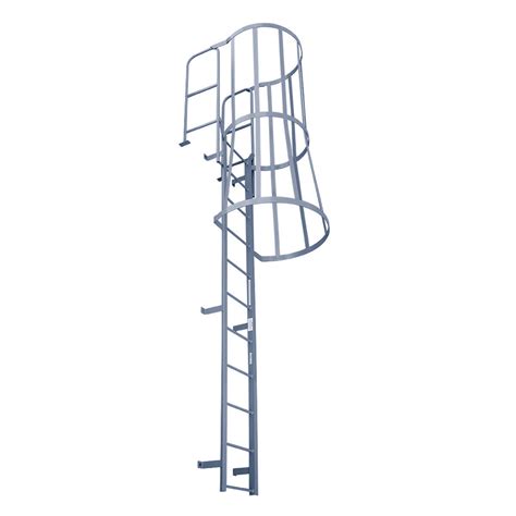 Fixed Ladder W Walk Thru Handrails And Safety Cages Fwc Series