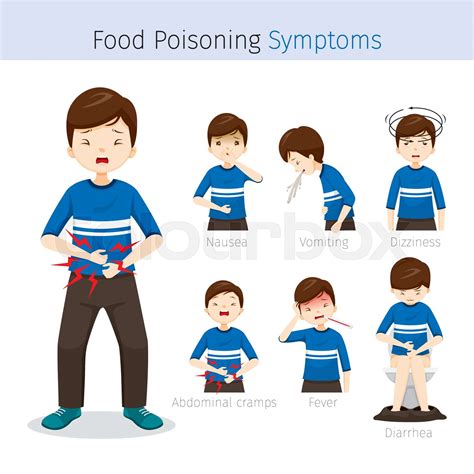 Man With Food Poisoning Symptoms Stock Vector Colourbox