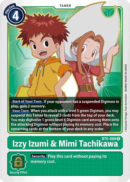 Izzy Izumi Mimi Tachikawa Digimon Myp Cards