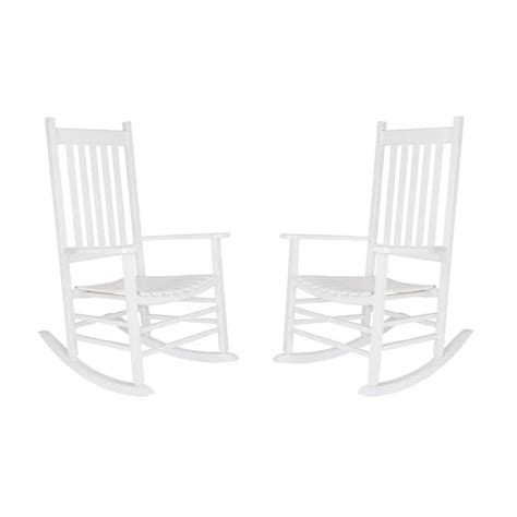 Shine Company 46 In H White Wood Vermont Outdoor Rocking Chair 2 Pack