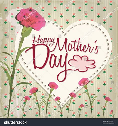 Happy Mothers Day Lovely Greeting Card Stock Vector