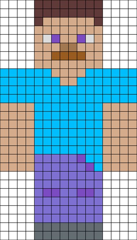 Minecraft Steve Pixel Art Template