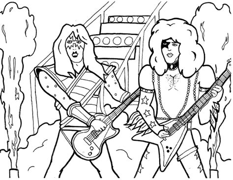 Search through 623,989 free printable colorings at getcolorings. Kiss Rock Band Coloring Pages Sketch Coloring Page