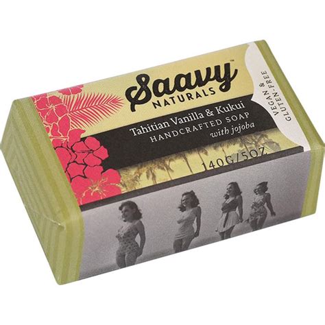 Saavy Naturals Natural And Organic Bar Soap Tahitian Vanilla And Kukui 5 Oz