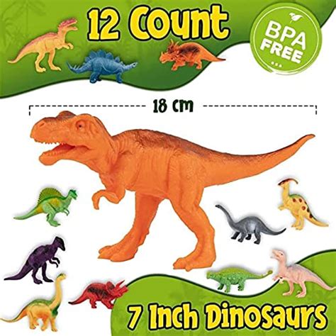 Prextex Dinosaur Toys For Kids 3 5 12 Plastic Dinosaur Figures With