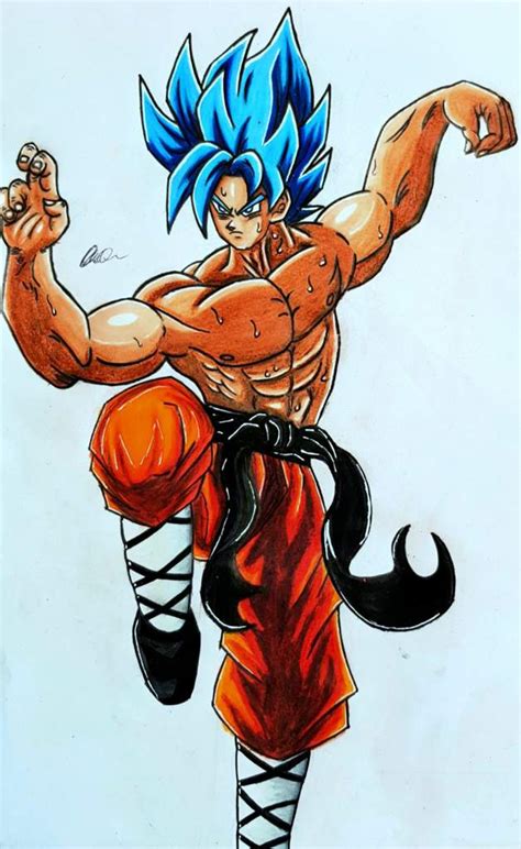 My Drawing Of Super Saiyan Blue Goku From Dragon Ball Super D Super