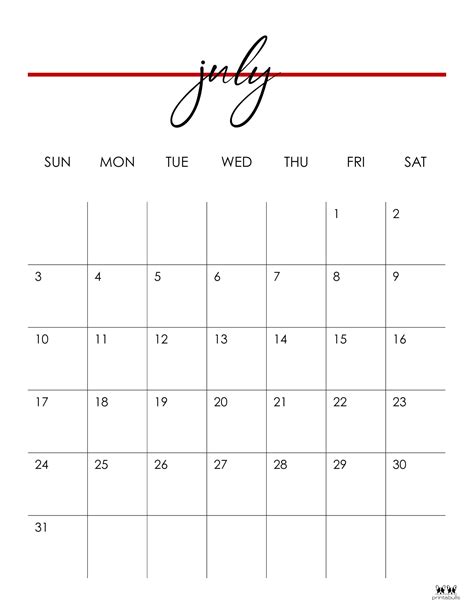 July 2022 Calendars 33 Free Printables Printabulls