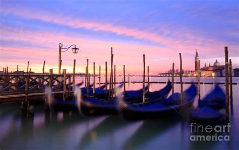 Gondolas At Sunrise Venice Italy Photograph By Matteo Colombo Fine