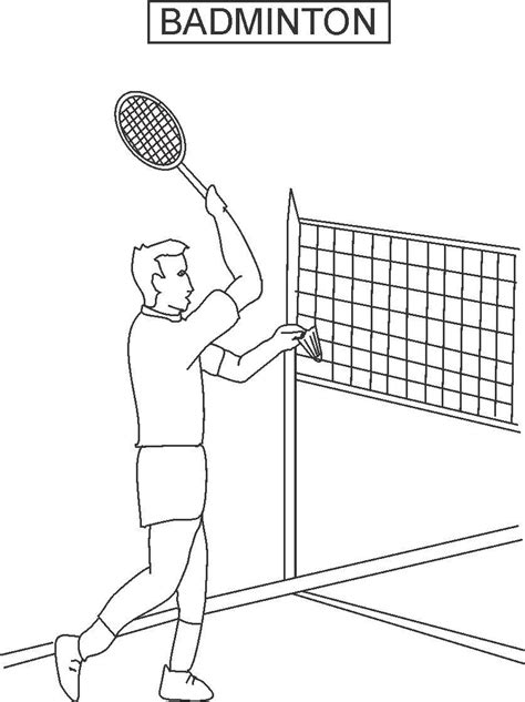 Dessins Gratuits à Colorier Coloriage Badminton à imprimer