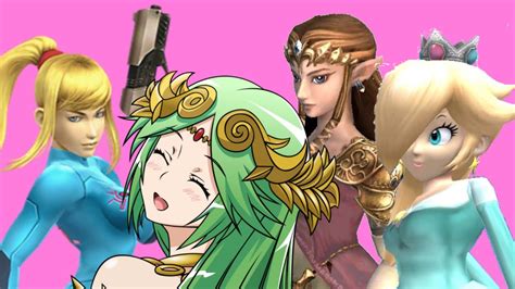 Nintendo Girl Fight Zelda Vs Palutena Vs Rosalina Vs Samus Zero Suit Smash Bros DS