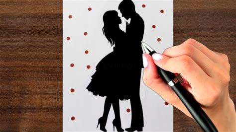How To Draw A Romantic Couple Valentines Day Drawing Easy Pencil