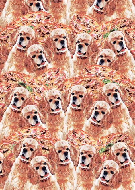 Dog Pizza Collage Poster By Random Galaxy Displate