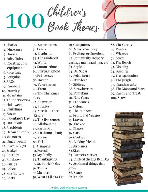100 Childrens Book Themes The Well Planned Mama