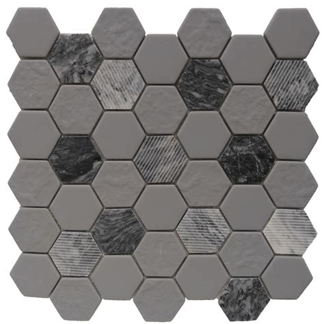 Gray Granite Hexagon Pattern Natural Stone Mosaic Tile By Roca Tile