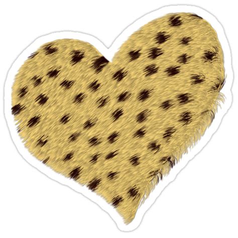 "Heart Cheetah Print Long Sleeve Shirt" Stickers by Linda Allan | Redbubble png image