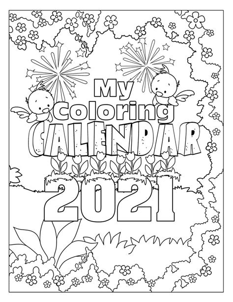 Are you looking for a free printable calendar 2021? Printable Coloring Calendar 12 Month Calendar 2021 Desktop | Etsy