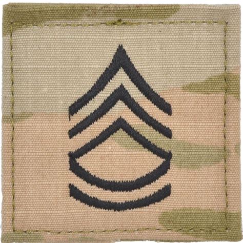 Army Rank W Hook Fastener Backing Sergeant First Class 3 Color Oc