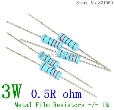 3w Metal Film Resistors 05 Ohm 05r 1 100pcs In Resistors From