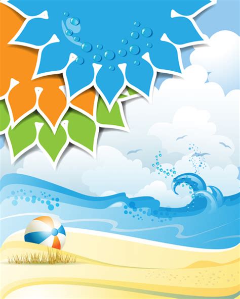 Summer Sunny Vector Backgrounds Vectors Graphic Art Designs In Editable