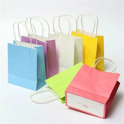 5pcslot Luxury Party Bags Kraft Paper T Bag With Handles Recyclable