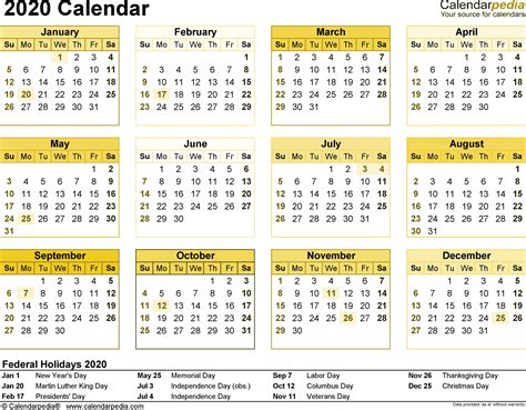 Kalender 2020 Free Download