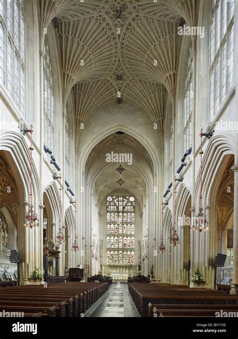 Bath Abbey Nave Looking East Ceiling Fan Vaulting Part Of Sir George