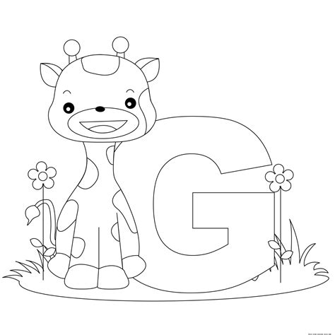 Printable Animal Alphabet Letter G Is For Giraffe Free