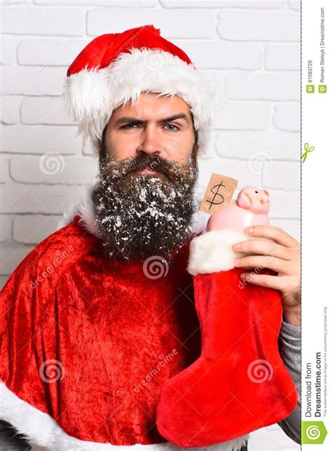 Hipster Santa Claus Stock Afbeelding Image Of Baard 81083729