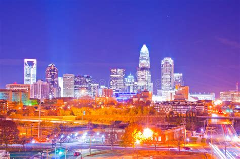 Charlotte Skyline Stock Photo Image Of Skyline Night 1381810