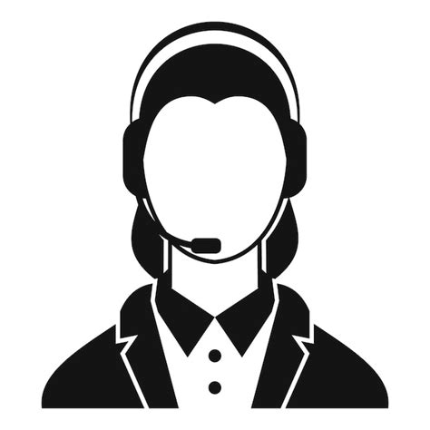 Premium Vector Support Phone Operator In Headset Icon Simple