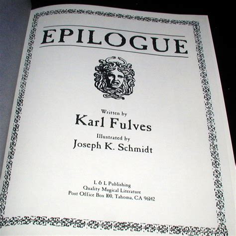 Epilogue By Karl Fulves