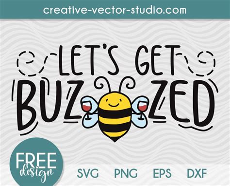 Free Buzzed Bee SVG, PNG, DXF, EPS - Creative Vector Studio