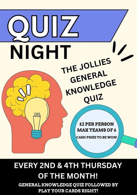 General Knowledge Quiz The Jolly Butchers Enfield January 25 2024