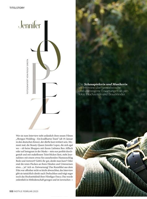 Jennifer Lopez In Instyle Magazine Germany February 2023 Hawtcelebs