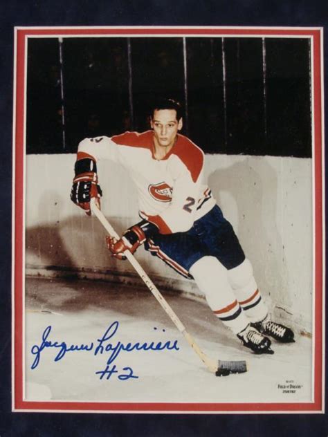 Jacques Laperriere Signed Canadienes Hof Photo Framed