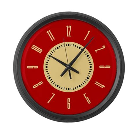 Customer Best Choice Retro Red Large Wall Clock By Cafepress Black