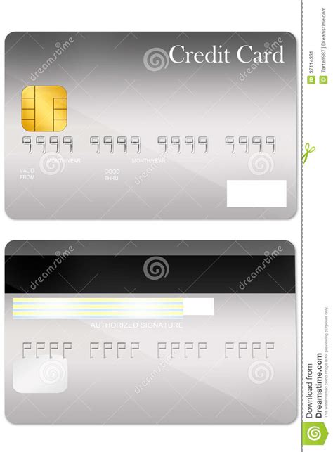 Credit card numbers are assigned by the american national standards institute and the iso or the international organization for standardization. Front And Back Credit Card Template Stock Illustration - Illustration of blank, white: 37114331